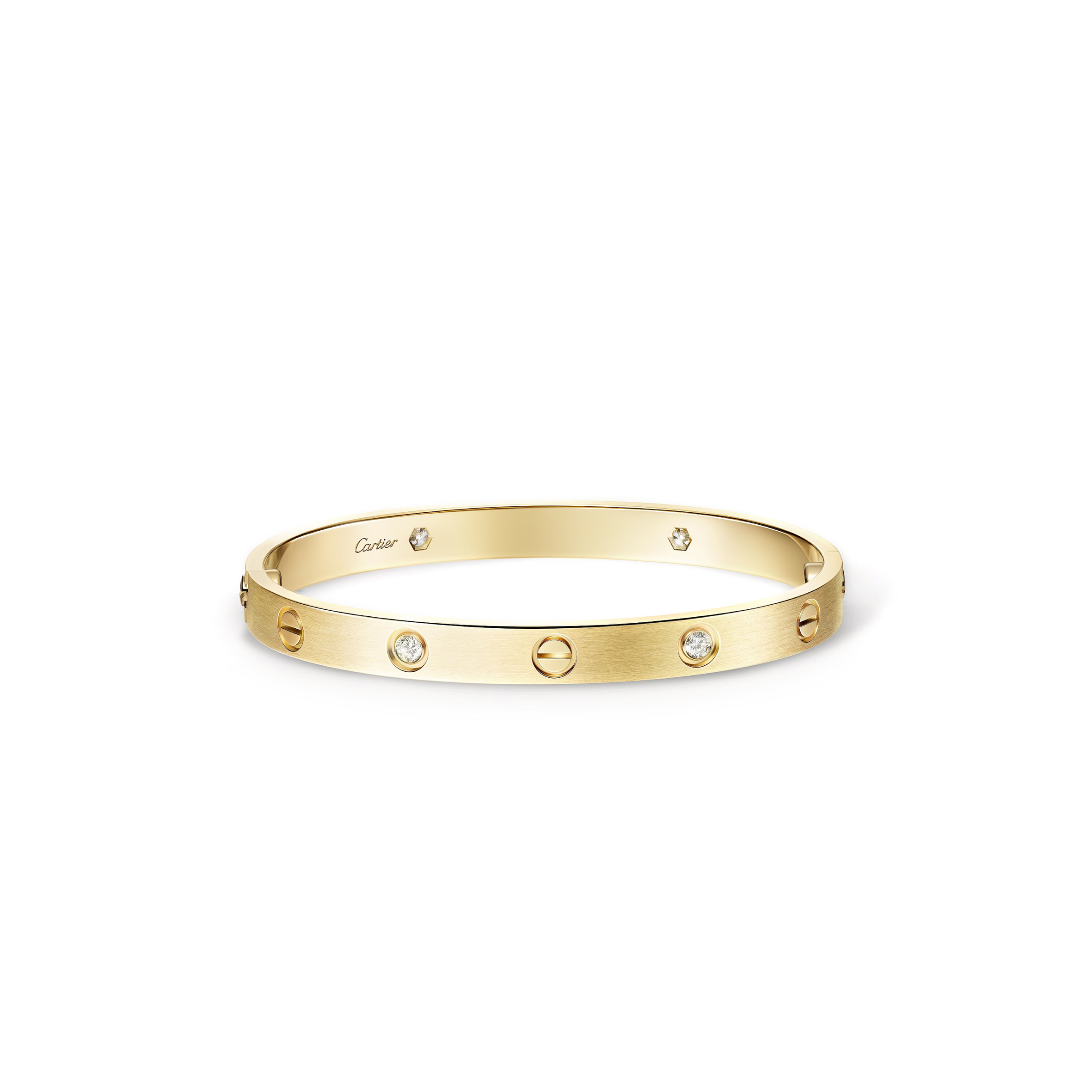ca*t*er love bracelet, classic model, brushed finish, set with 4 Di*m*nds b6080117